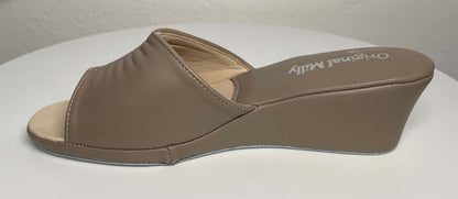 Original Milly 0805 Nappa Taupe (PelleTop) Ciabatta da camera Donna