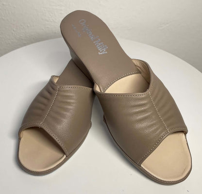 Original Milly 0805 Nappa Taupe (PelleTop) Ciabatta da camera Donna