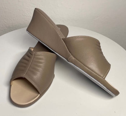 Original Milly 0805 Nappa Taupe (PelleTop) Ciabatta da camera Donna
