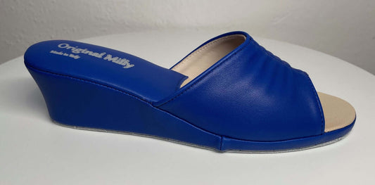 Original Milly 0805 Nappa Blu (PelleTop) Ciabatta da camera Donna