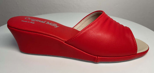 Original Milly 0805 Nappa Rosso (PelleTop) Ciabatta da camera Donna