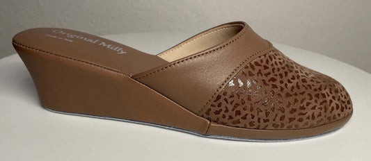Original Milly 0350 Camoscio Taupe (PelleTop) Ciabatta da camera Donna