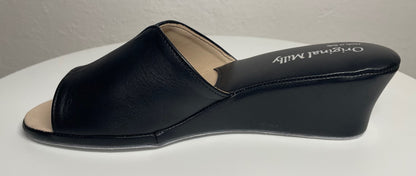 Original Milly 0100 Nappa Nero (PelleTop) Ciabatta da camera Donna