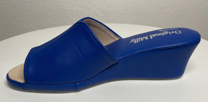 Original Milly 0100 Nappa Blu (PelleTop) Ciabatta da camera Donna