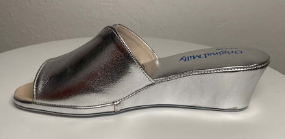 Original Milly 0100 Nappa Argento (PelleTop) Ciabatta da camera Donna