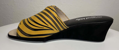 Original Milly 0112 Zebrato Senape (PelleTop) Ciabatta da camera Donna