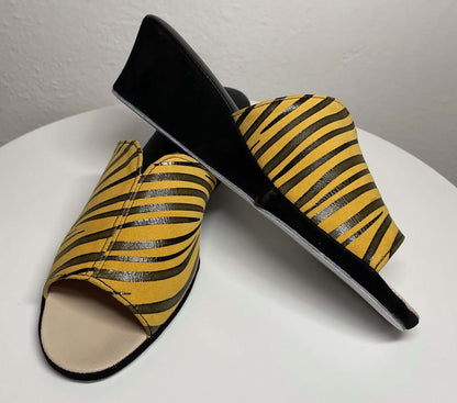 Original Milly 0112 Zebrato Senape (PelleTop) Ciabatta da camera Donna