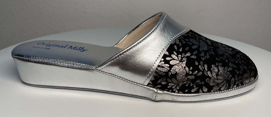 Original Milly 0820 Nappa Argento(PelleTop) Ciabatta da camera Donna