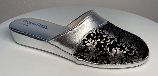 Original Milly 0820 Nappa Argento(PelleTop) Ciabatta da camera Donna