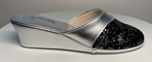 Original Milly 0800 Nappa Argento (PelleTop) Ciabatta da camera Donna
