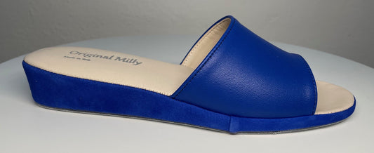 Original Milly 0203 Nappa Blu (PelleTop) Ciabatta da camera Donna