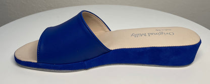 Original Milly 0203 Nappa Blu (PelleTop) Ciabatta da camera Donna