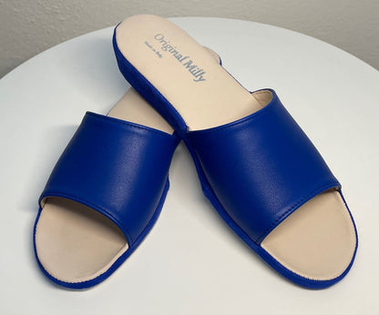 Original Milly 0203 Nappa Blu (PelleTop) Ciabatta da camera Donna