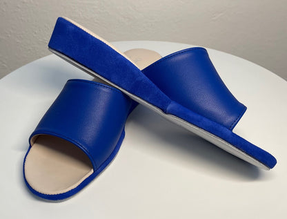Original Milly 0203 Nappa Blu (PelleTop) Ciabatta da camera Donna