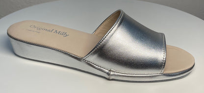 Original Milly 0203 Nappa Argento (PelleTop) Ciabatta da camera Donna