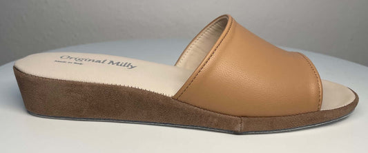 Original Milly 0203 Nappa Taupe (PelleTop) Ciabatta da camera Donna