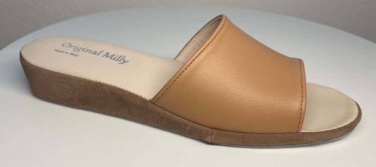 Original Milly 0203 Nappa Taupe (PelleTop) Ciabatta da camera Donna