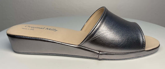 Original Milly 0203 Nappa Piombo (PelleTop) Ciabatta da camera Donna