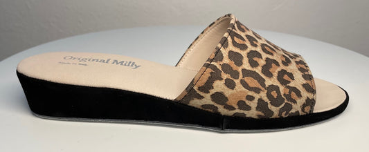 Original Milly 0203 Camoscio Leopardo (PelleTop) Ciabatta da camera Donna