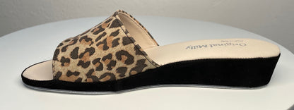 Original Milly 0203 Camoscio Leopardo (PelleTop) Ciabatta da camera Donna
