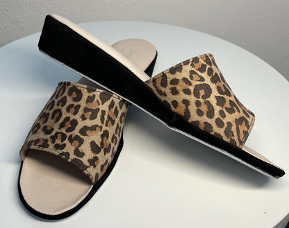 Original Milly 0203 Camoscio Leopardo (PelleTop) Ciabatta da camera Donna