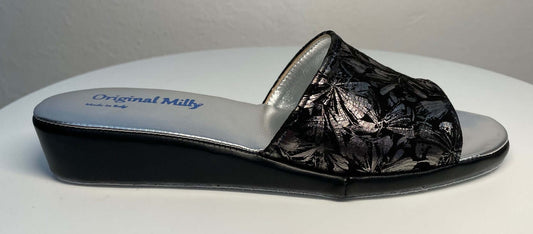 Original Milly 0204 Camoscio Nero (PelleTop) Ciabatta da camera Donna
