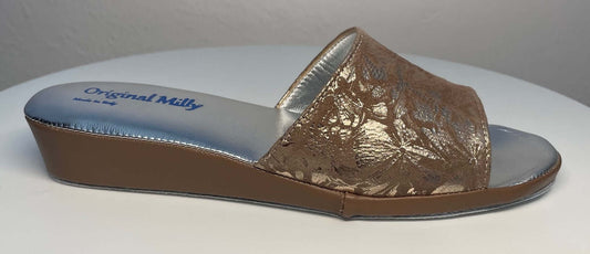 Original Milly 0204 Camoscio Taupe (PelleTop) Ciabatta da camera Donna