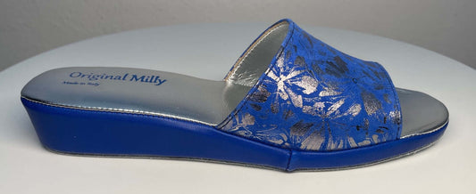 Original Milly 0204 Camoscio Blu (PelleTop) Ciabatta da camera Donna