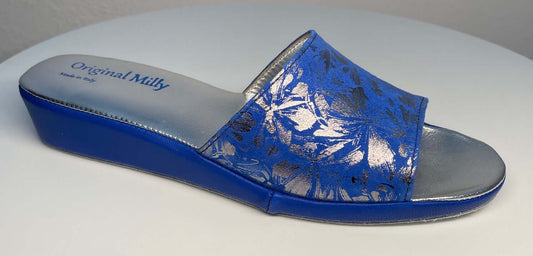 Original Milly 0204 Camoscio Blu (PelleTop) Ciabatta da camera Donna