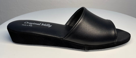 Original Milly 0205 Nappa Nero (PelleTop) Ciabatta da camera Donna