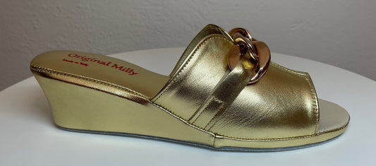Original Milly 0105 Nappa Oro (PelleTop) Ciabatta da camera Donna