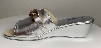 Original Milly 0105 Nappa Argento (PelleTop) Ciabatta da camera Donna