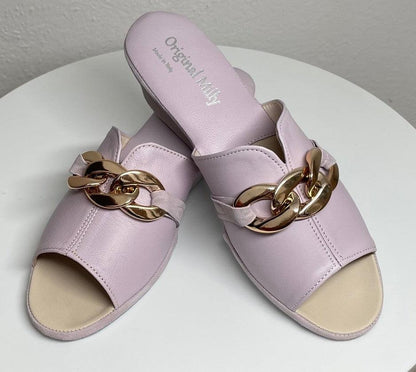 Original Milly 0105 Nappa Peonia (PelleTop) Ciabatta da camera Donna