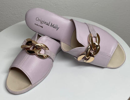 Original Milly 0105 Nappa Peonia (PelleTop) Ciabatta da camera Donna
