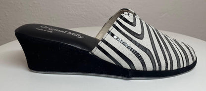 Original Milly 0004 Zebrato Nero (PelleTop) Ciabatta da camera Donna