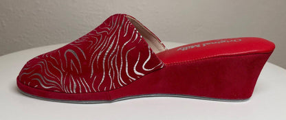 Original Milly 0004 Zebrato Rosso (PelleTop) Ciabatta da camera Donna