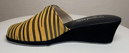 Original Milly 0004 Zebrato Senape (PelleTop) Ciabatta da camera Donna
