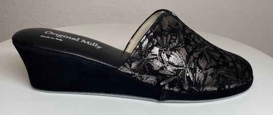 Original Milly 0004 Camoscio Nero (PelleTop) Ciabatta da camera Donna