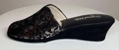 Original Milly 0004 Camoscio Nero (PelleTop) Ciabatta da camera Donna