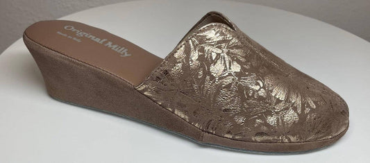 Original Milly 0004 Camoscio Taupe (PelleTop) Ciabatta da camera Donna