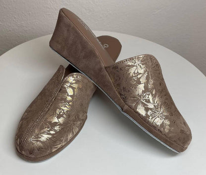 Original Milly 0004 Camoscio Taupe (PelleTop) Ciabatta da camera Donna