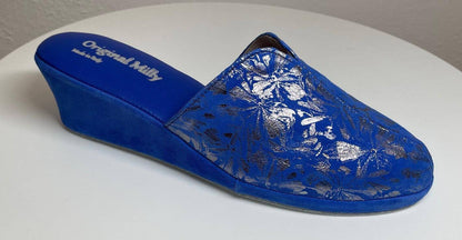 Original Milly 0004 Camoscio Blu (PelleTop) Ciabatta da camera Donna