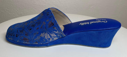 Original Milly 0004 Camoscio Blu (PelleTop) Ciabatta da camera Donna
