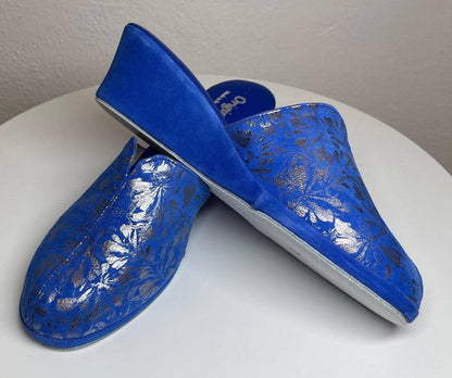 Original Milly 0004 Camoscio Blu (PelleTop) Ciabatta da camera Donna