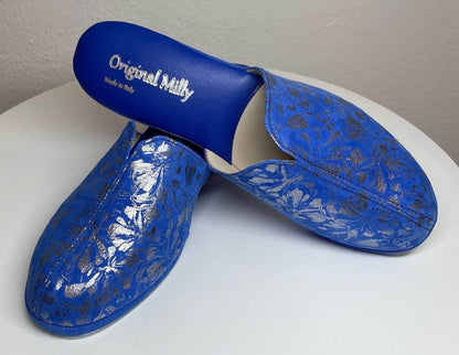 Original Milly 0004 Camoscio Blu (PelleTop) Ciabatta da camera Donna