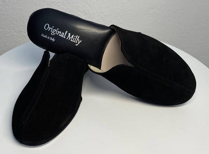 Original Milly 0005 Camoscio Nero (PelleTop) Ciabatta da camera Donna