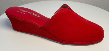 Original Milly 0005 Camoscio Rosso (PelleTop) Ciabatta da camera Donna