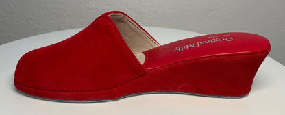 Original Milly 0005 Camoscio Rosso (PelleTop) Ciabatta da camera Donna