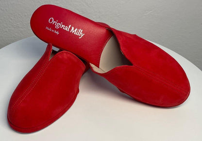 Original Milly 0005 Camoscio Rosso (PelleTop) Ciabatta da camera Donna