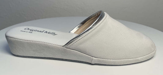Original Milly 0720 Camoscio Bianco (PelleTop) Ciabatta da camera Donna